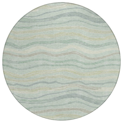 LOOMLAN Rugs Thalvyn Green Washable Indoor-Outdoor Rug