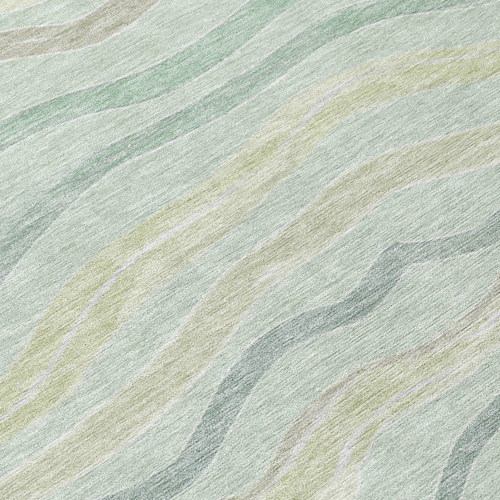 LOOMLAN Rugs Thalvyn Green Washable Indoor-Outdoor Rug