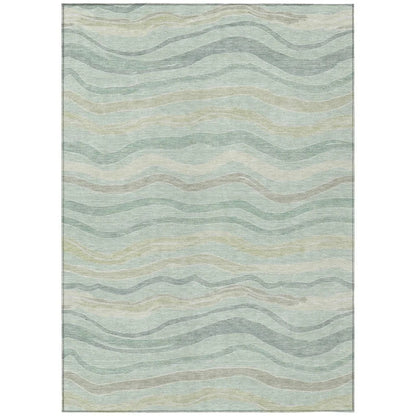 LOOMLAN Rugs Thalvyn Green Washable Indoor-Outdoor Rug