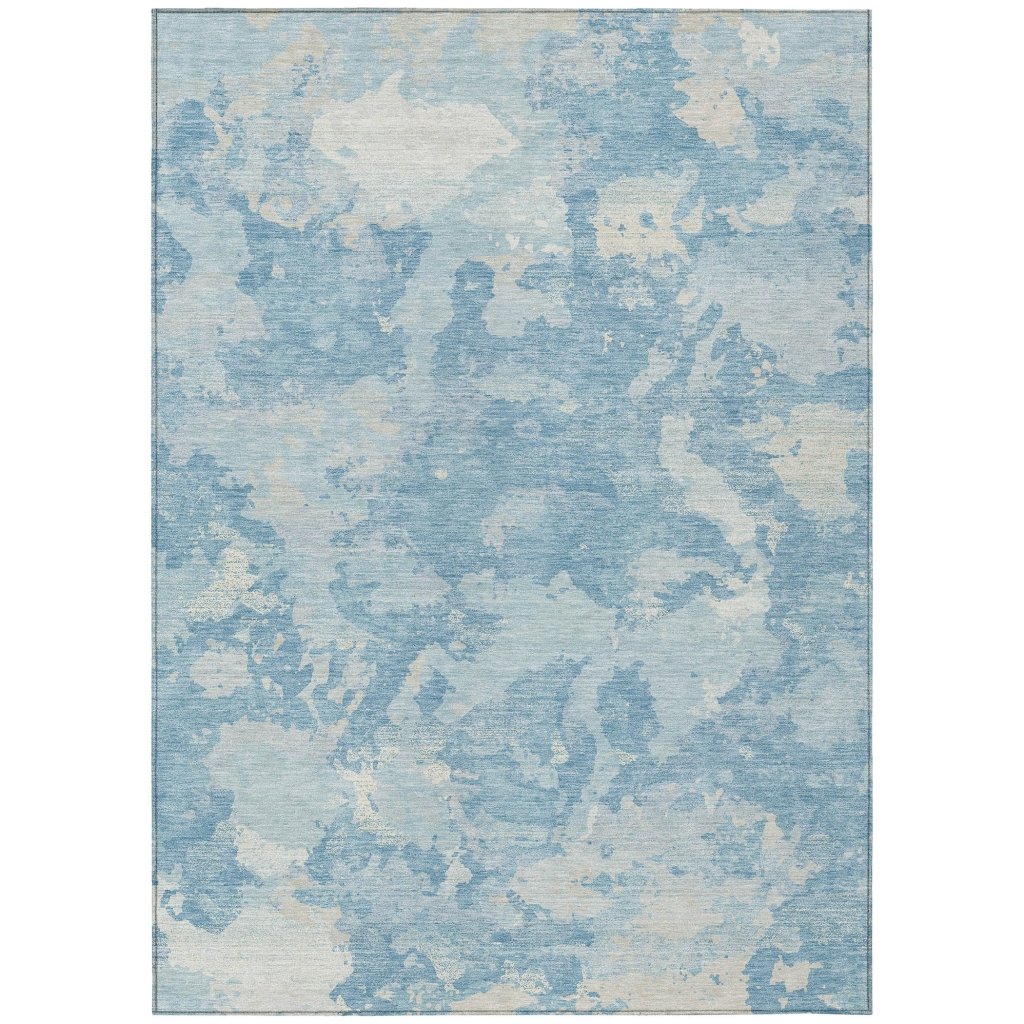 LOOMLAN Rugs Tharne Blue Washable Indoor-Outdoor Rug