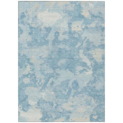 LOOMLAN Rugs Tharne Blue Washable Indoor-Outdoor Rug