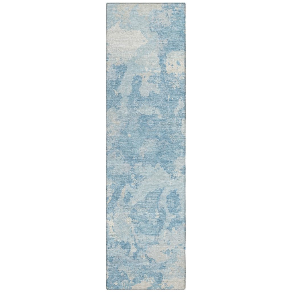 LOOMLAN Rugs Tharne Blue Washable Indoor-Outdoor Rug