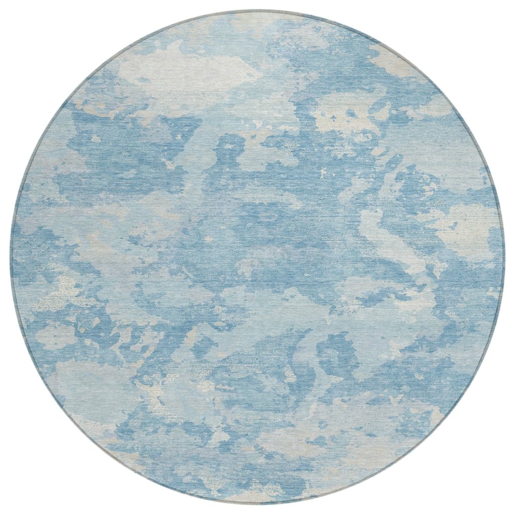 LOOMLAN Rugs Tharne Blue Washable Indoor-Outdoor Rug