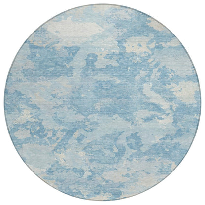 LOOMLAN Rugs Tharne Blue Washable Indoor-Outdoor Rug