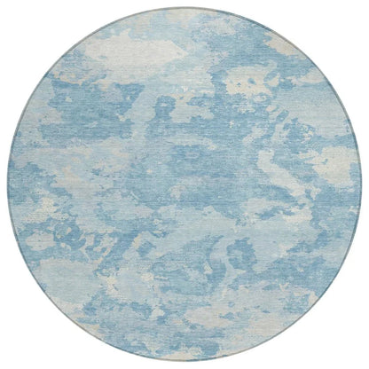 LOOMLAN Rugs Tharne Blue Washable Indoor-Outdoor Rug