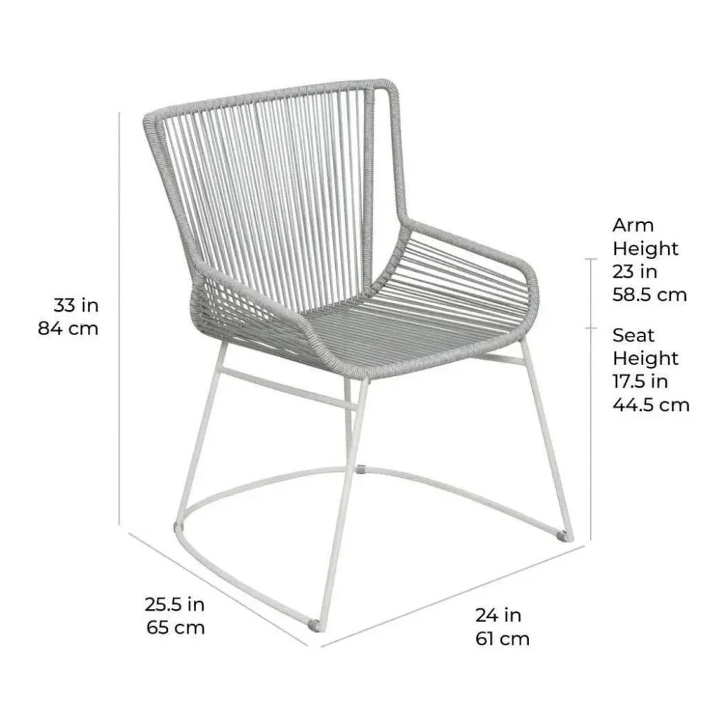 Seasonal Living The Dane Dining Arm Chair 2PC Dark Gray Patio Dining