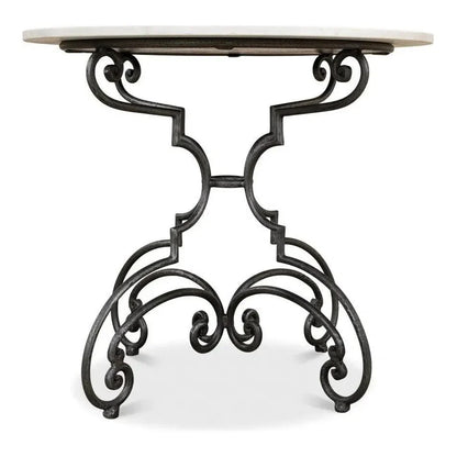 The French Iron & Marble Round Bistro Table - LOOMLAN - Sarreid - Dining Tables