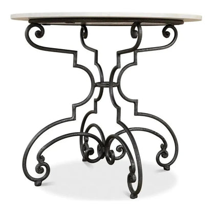 The French Iron & Marble Round Bistro Table - LOOMLAN - Sarreid - Dining Tables