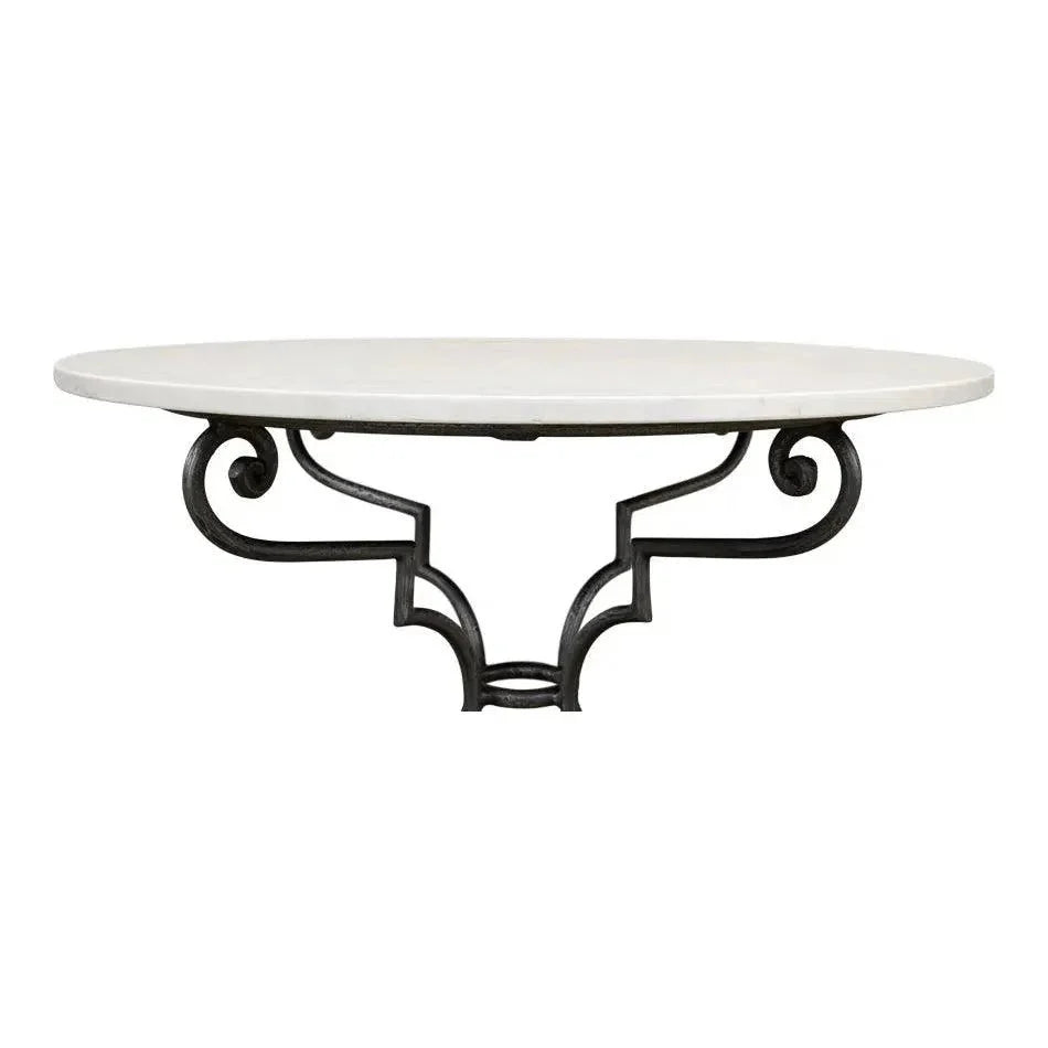 The French Iron & Marble Round Bistro Table - LOOMLAN - Sarreid - Dining Tables