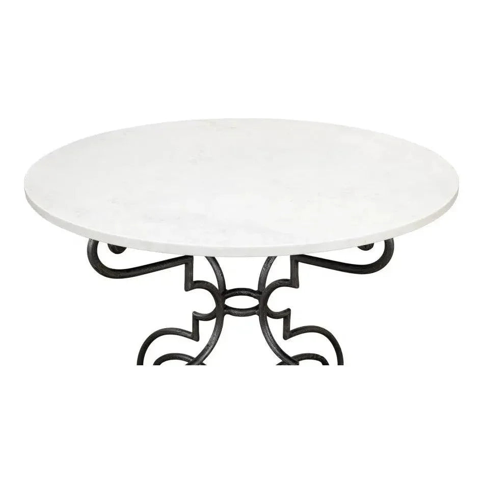 The French Iron & Marble Round Bistro Table - LOOMLAN - Sarreid - Dining Tables