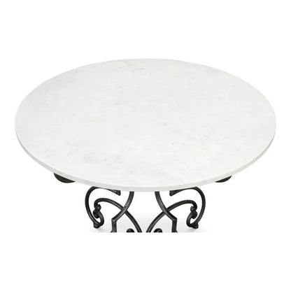The French Iron & Marble Round Bistro Table - LOOMLAN - Sarreid - Dining Tables
