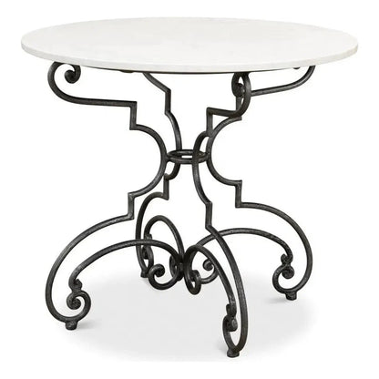 The French Iron & Marble Round Bistro Table - LOOMLAN - Sarreid - Dining Tables
