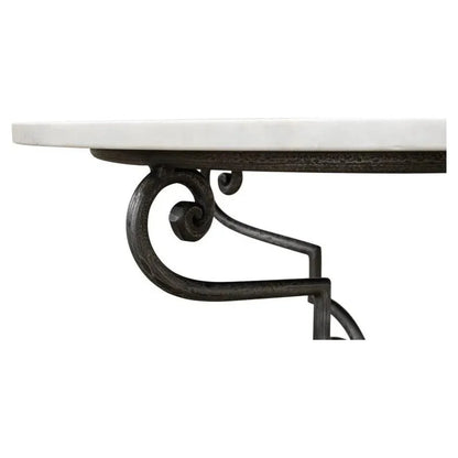 The French Iron & Marble Round Bistro Table - LOOMLAN - Sarreid - Dining Tables