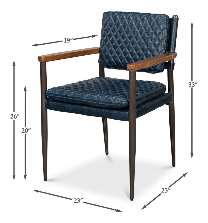 Sarreid The Harley Leather Dining Chair