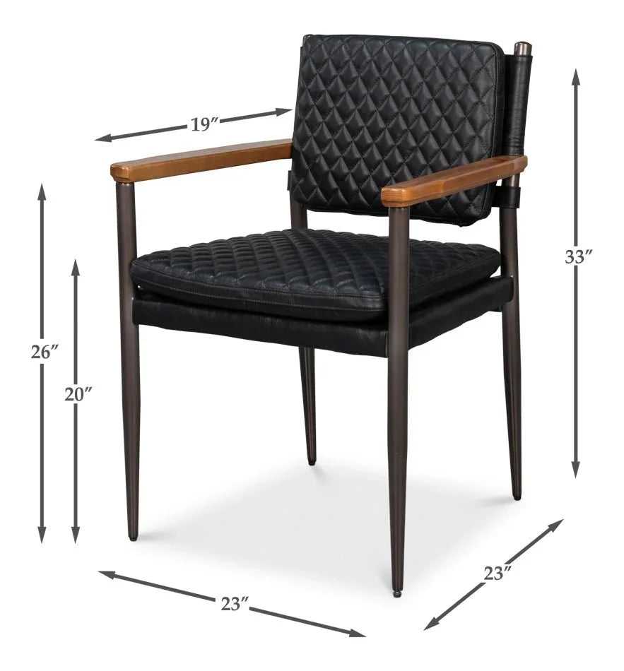 Sarreid The Harley Leather Dining Chair