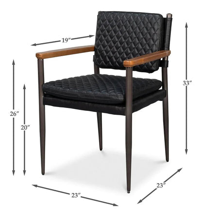Sarreid The Harley Leather Dining Chair