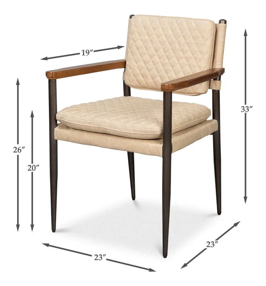 Sarreid The Harley Leather Dining Chair