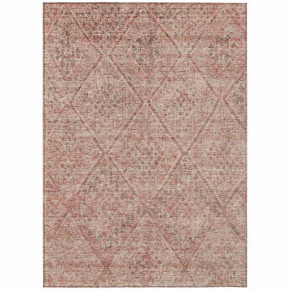 LOOMLAN Rugs Theodora Pink Washable Indoor-Outdoor Rug