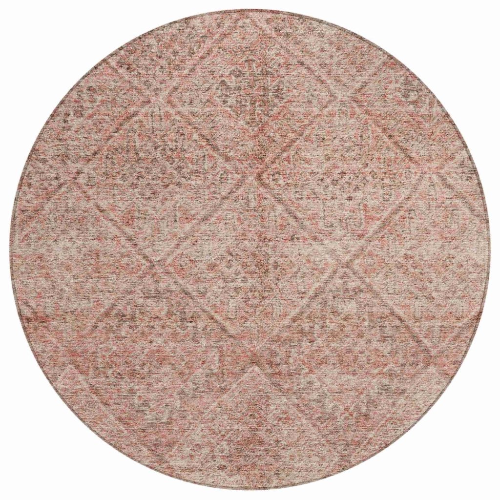 LOOMLAN Rugs Theodora Pink Washable Indoor-Outdoor Rug