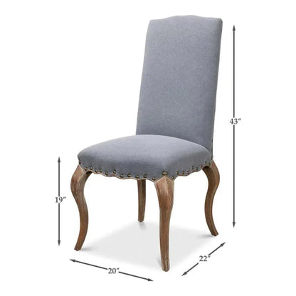 Thorne Linen Armless Dining Chair 2PC - LOOMLAN - Sarreid - Dining Chairs