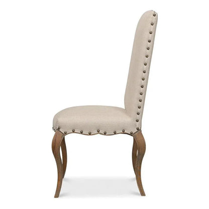 Thorne Linen Armless Dining Chair 2PC - LOOMLAN - Sarreid - Dining Chairs