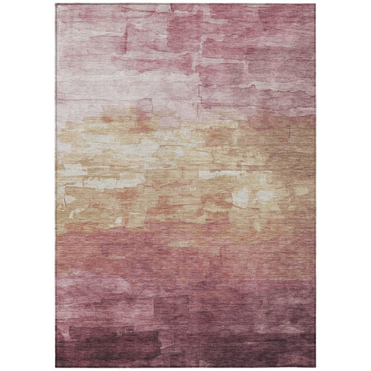LOOMLAN Rugs Thornelle Pink Washable Indoor-Outdoor Rug