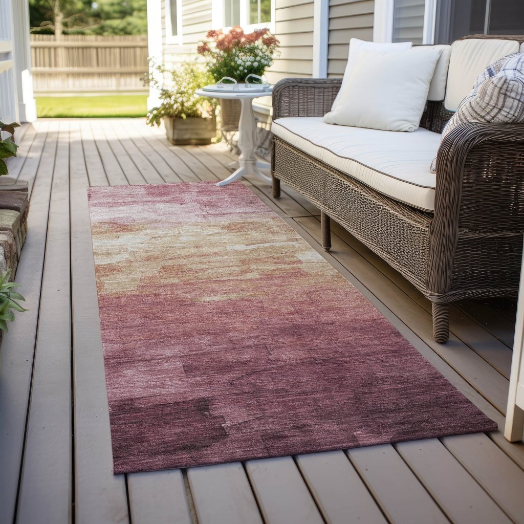 Thornelle Pink Washable Indoor - Outdoor Rug - LOOMLAN - LOOMLAN Rugs - Outdoor Rugs