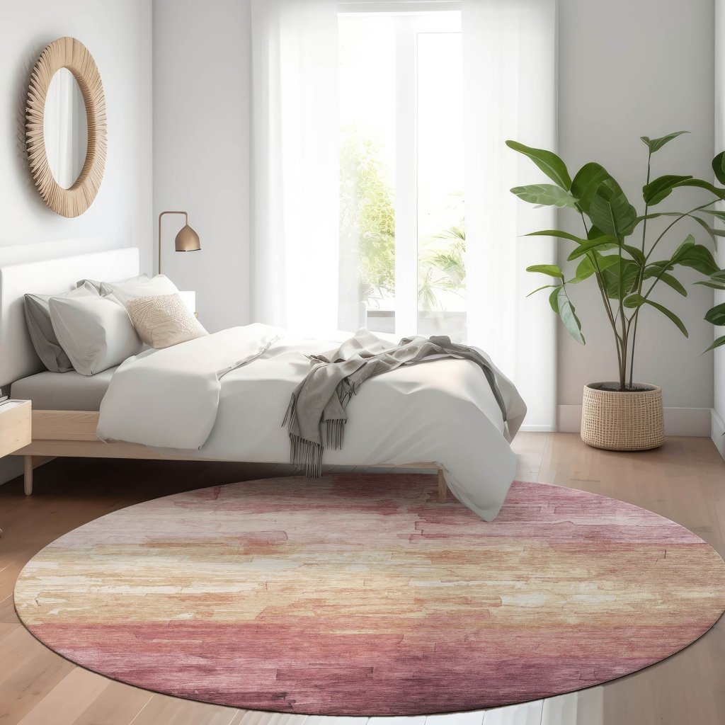 Thornelle Pink Washable Indoor - Outdoor Rug - LOOMLAN - LOOMLAN Rugs - Outdoor Rugs