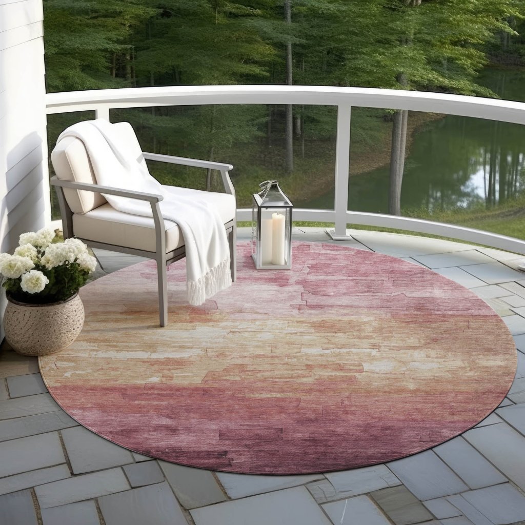 Thornelle Pink Washable Indoor - Outdoor Rug - LOOMLAN - LOOMLAN Rugs - Outdoor Rugs