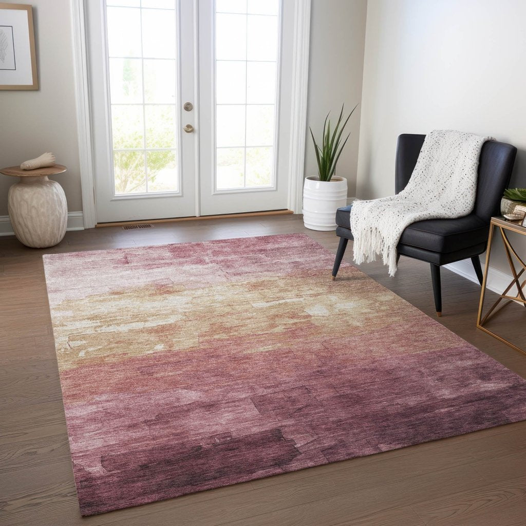 Thornelle Pink Washable Indoor - Outdoor Rug - LOOMLAN - LOOMLAN Rugs - Outdoor Rugs