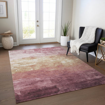 Thornelle Pink Washable Indoor - Outdoor Rug - LOOMLAN - LOOMLAN Rugs - Outdoor Rugs