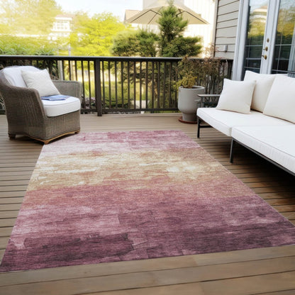 Thornelle Pink Washable Indoor - Outdoor Rug - LOOMLAN - LOOMLAN Rugs - Outdoor Rugs