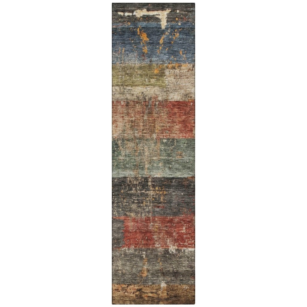 LOOMLAN Rugs Threadin Green Washable Indoor-Outdoor Rug