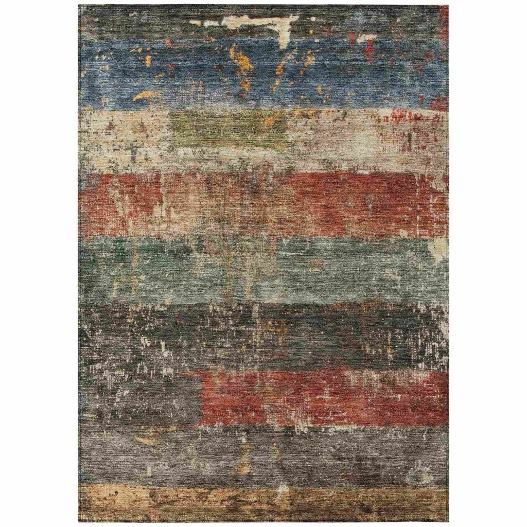 LOOMLAN Rugs Threadin Green Washable Indoor-Outdoor Rug