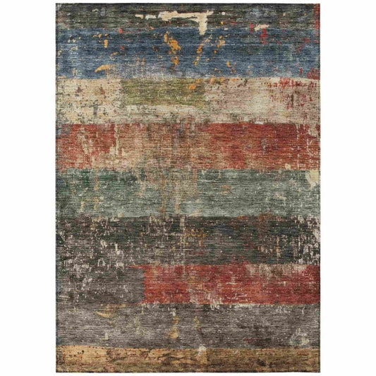 LOOMLAN Rugs Threadin Green Washable Indoor-Outdoor Rug