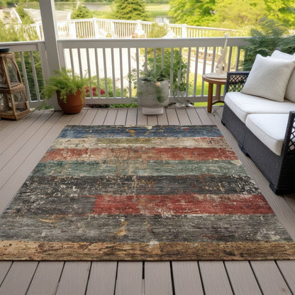 LOOMLAN Rugs Threadin Green Washable Indoor-Outdoor Rug