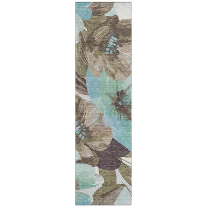 LOOMLAN Rugs Threadiva Brown Washable Indoor-Outdoor Rug