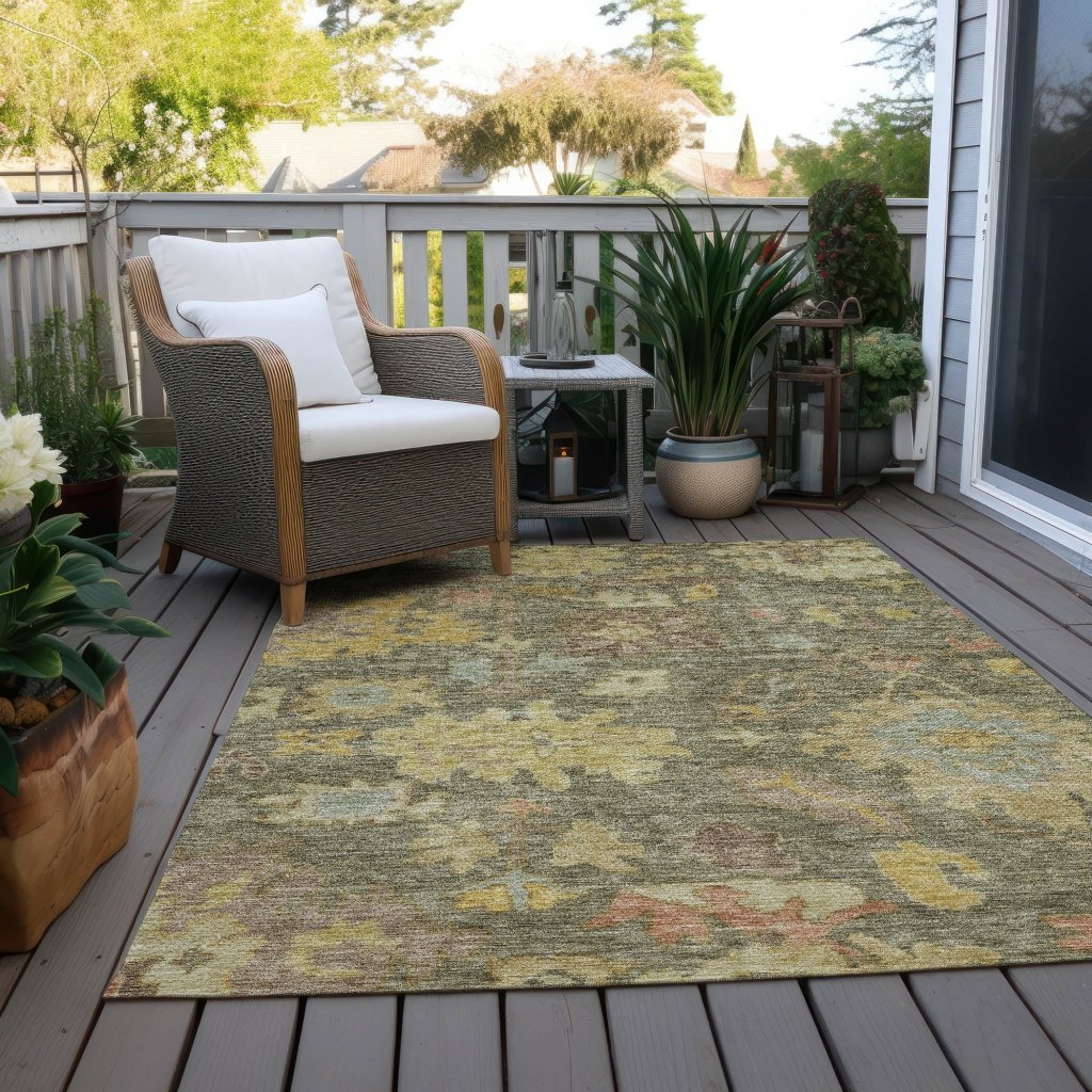 LOOMLAN Rugs Tirana Aloe Washable Indoor-Outdoor Rug