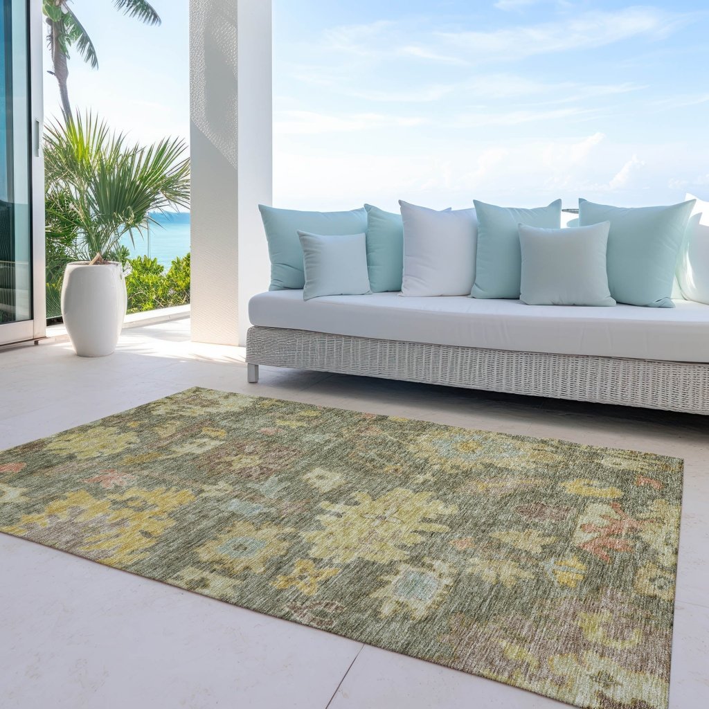 LOOMLAN Rugs Tirana Aloe Washable Indoor-Outdoor Rug