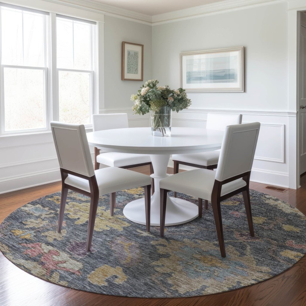 LOOMLAN Rugs Tirana Blue Washable Indoor-Outdoor Rug
