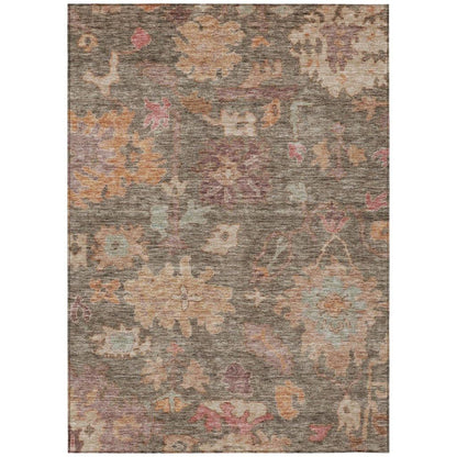 LOOMLAN Rugs Tirana Brown Washable Indoor-Outdoor Rug