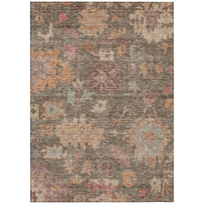 LOOMLAN Rugs Tirana Brown Washable Indoor-Outdoor Rug