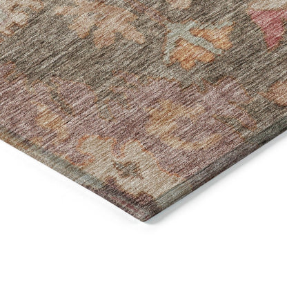 LOOMLAN Rugs Tirana Brown Washable Indoor-Outdoor Rug