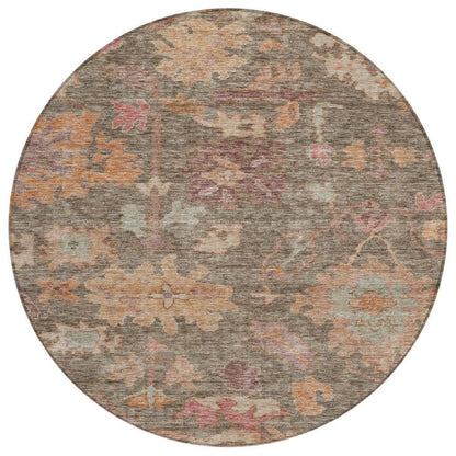 LOOMLAN Rugs Tirana Brown Washable Indoor-Outdoor Rug