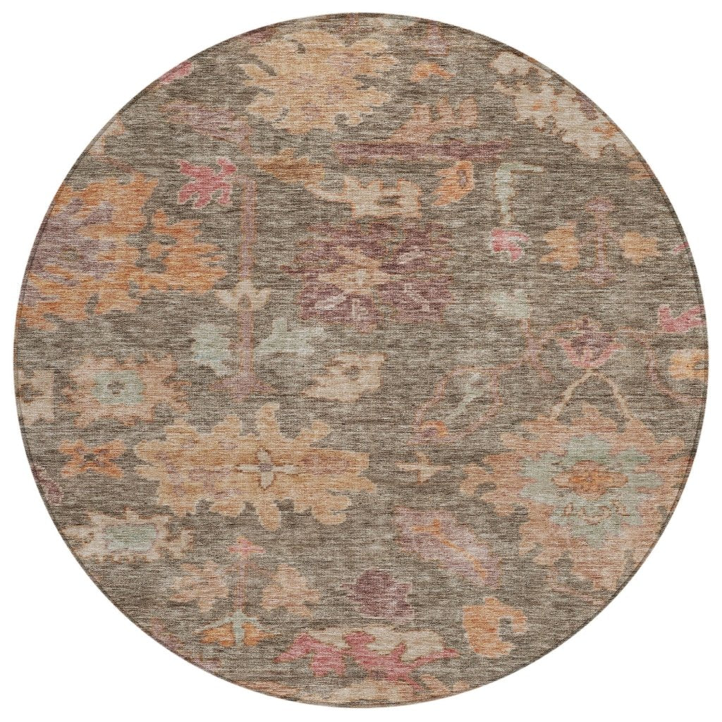 LOOMLAN Rugs Tirana Brown Washable Indoor-Outdoor Rug
