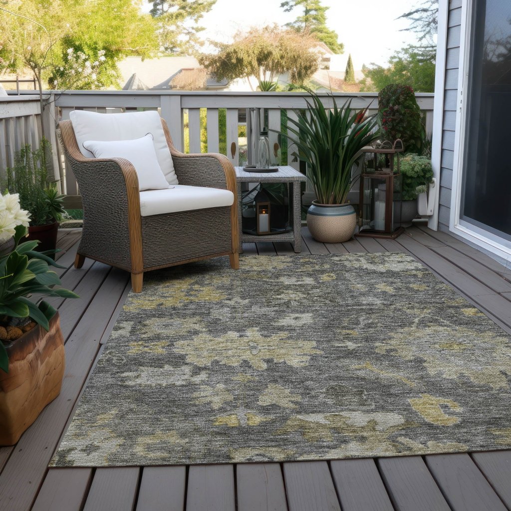 LOOMLAN Rugs Tirana Gray Washable Indoor-Outdoor Rug