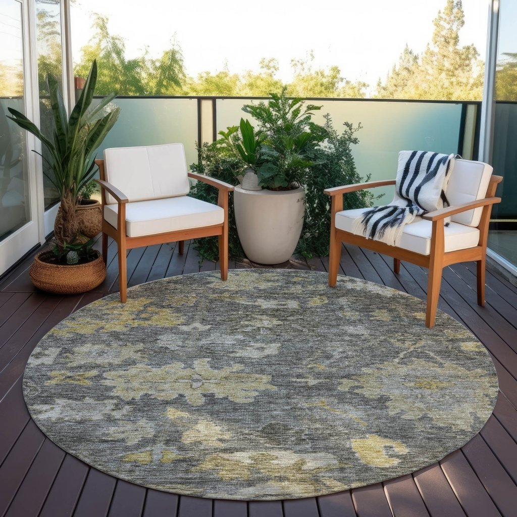 LOOMLAN Rugs Tirana Gray Washable Indoor-Outdoor Rug