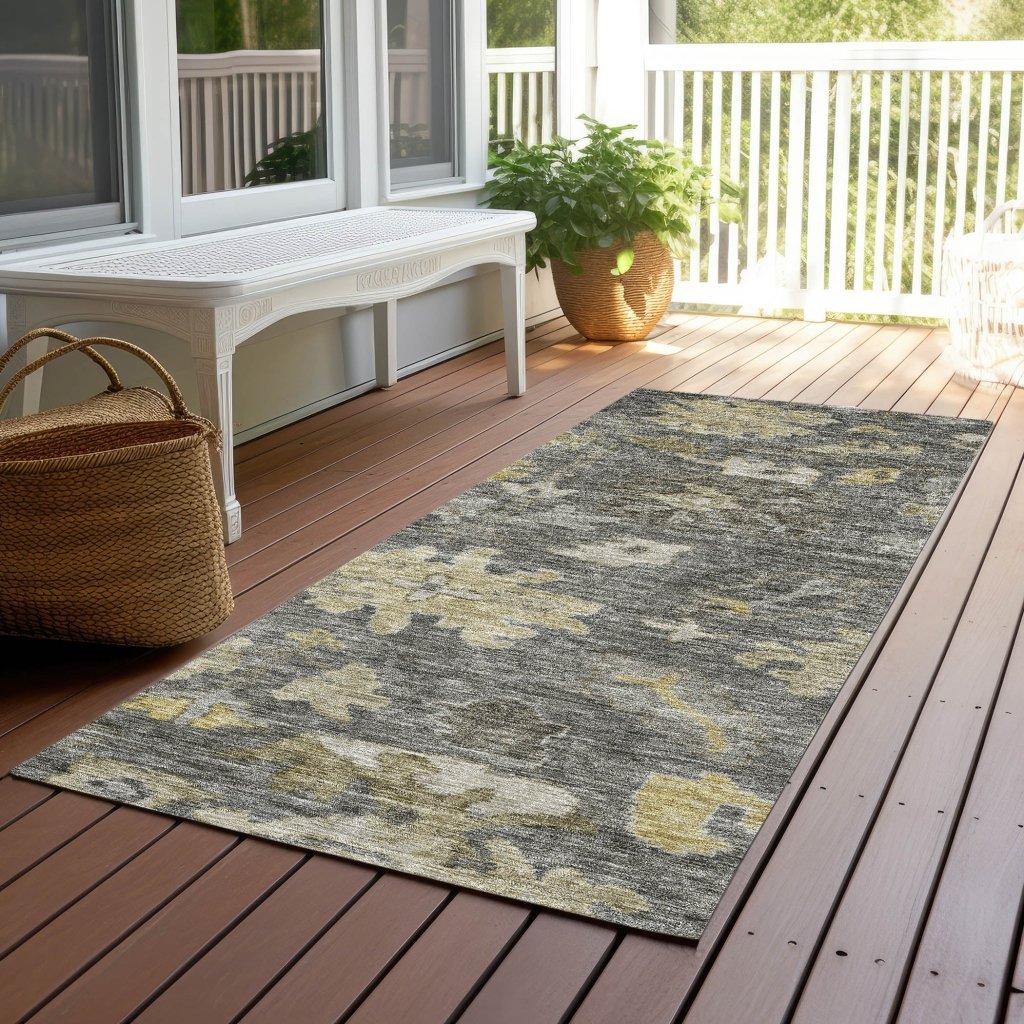 LOOMLAN Rugs Tirana Gray Washable Indoor-Outdoor Rug