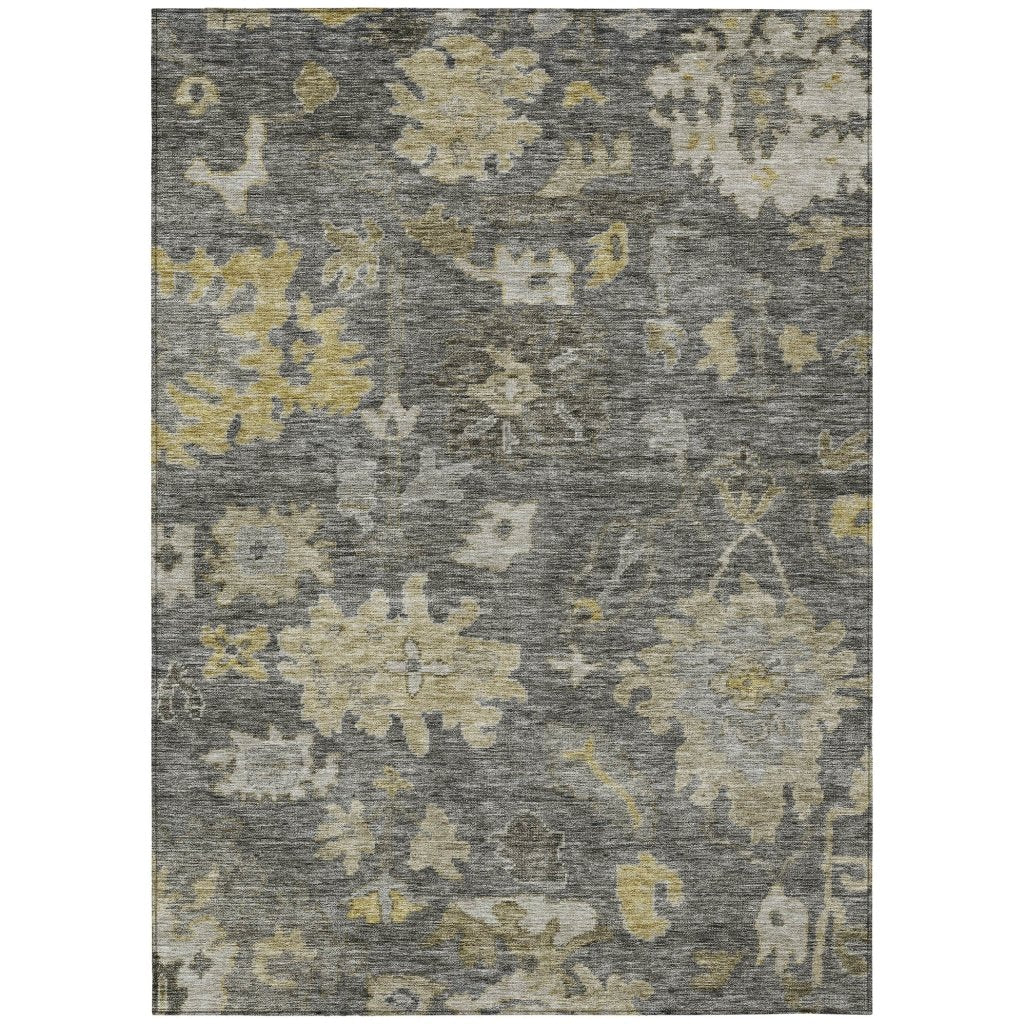 LOOMLAN Rugs Tirana Gray Washable Indoor-Outdoor Rug