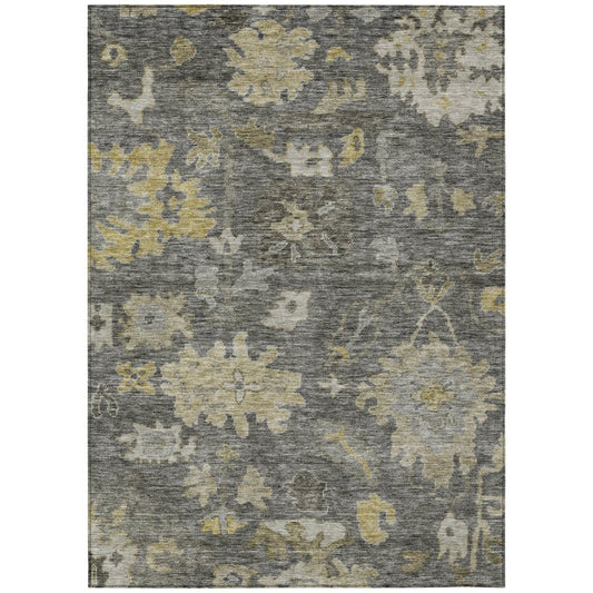LOOMLAN Rugs Tirana Gray Washable Indoor-Outdoor Rug